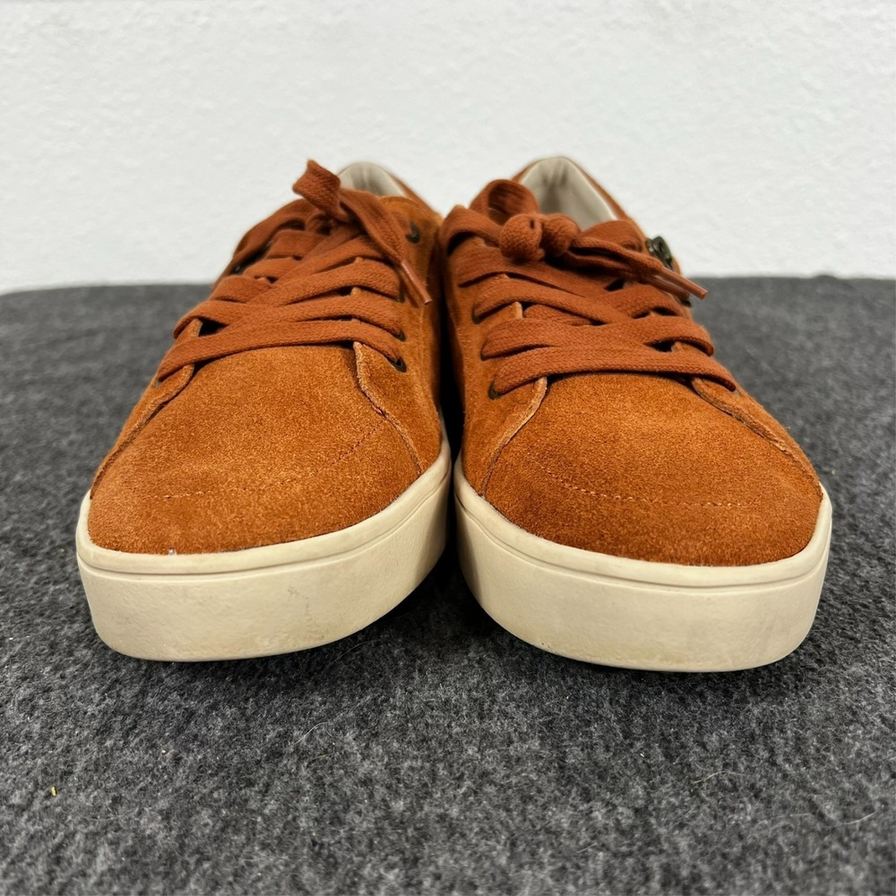 Revitalign Sneaker Womens 9.5 Rust Orange Suede Side Zip Orthotic Casual Comfort - Picture 2 of 10